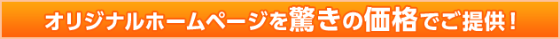 オリジナルホームページを驚きの価格でご提供！
