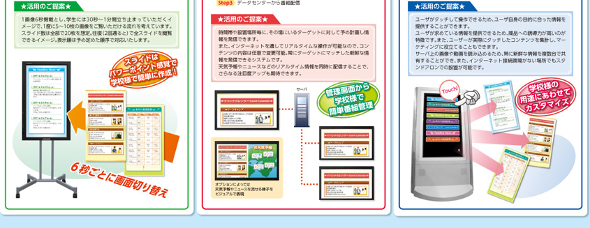 大学・専門学校様のデジタルサイネージ付き電子掲示板3つの活用プラン|デジタルサイネージ販売　京都の株式会社太洋堂